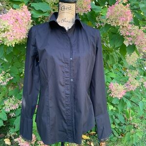 BANANA REPUBLIC Vintage ladies 96% cotton size LG black shirt VVGUC++